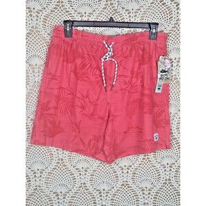 NEW Spicy Tuna Men Swim Board Shorts LARGE Coral Pink Large Pockets Lined UPF50